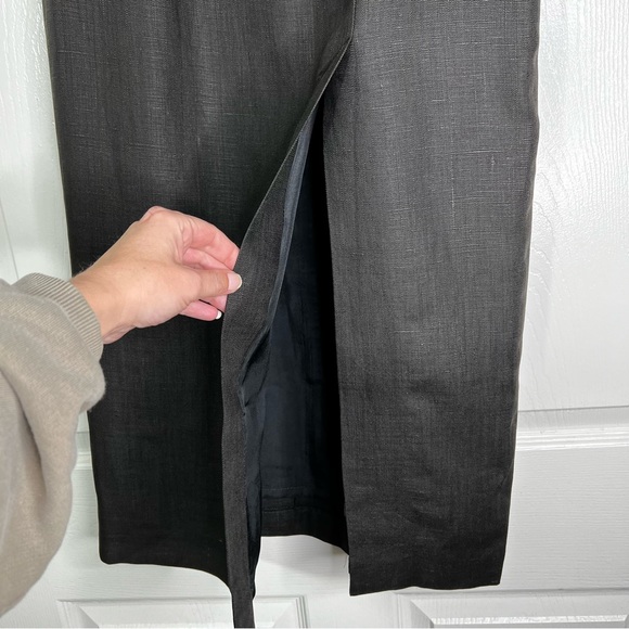 NWOT Sake 100% Linen Maxi Skirt in Dark Brown Women’s Sz 8 - Picture 6 of 10